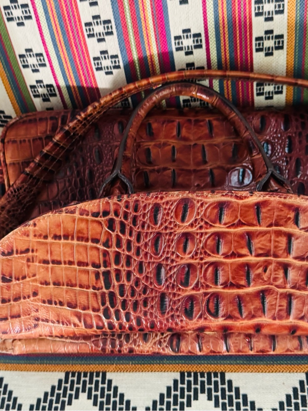Brahmin Flaire Fold-over-to Shoulder-Strap measures 11 in wide x 11 in tall - Picture 13 of 16